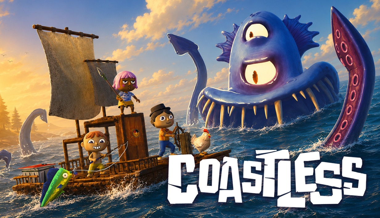 Coastless survivors on their raft